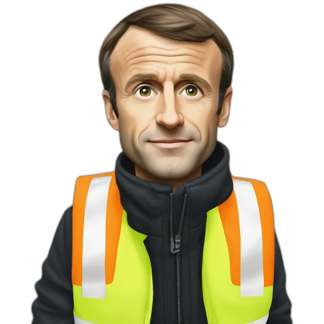 Emmanuel Macron manifeste avec les gilets jaunes emoji