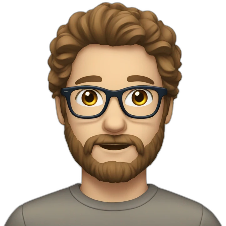 mark brown hair blue eyes beard glasses emoji