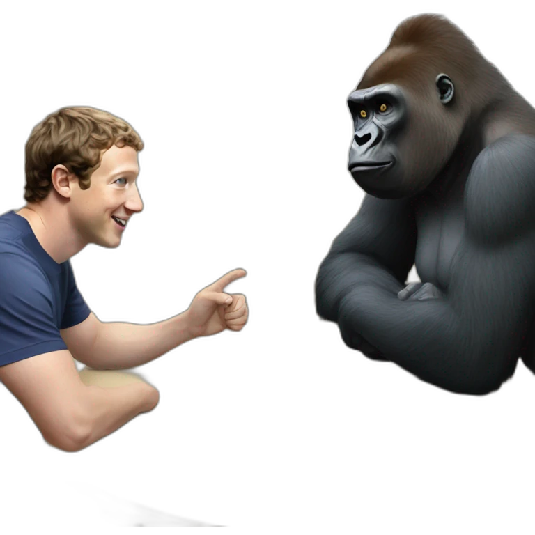 Gorilla meeting Mark Zuckerberg emoji