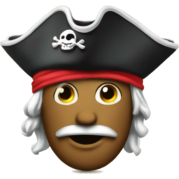 thinking emoji with pirate hat emoji