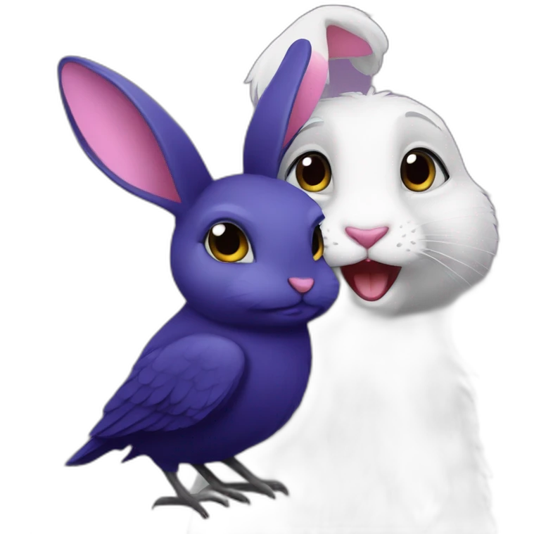 Bunny-and-raven emoji