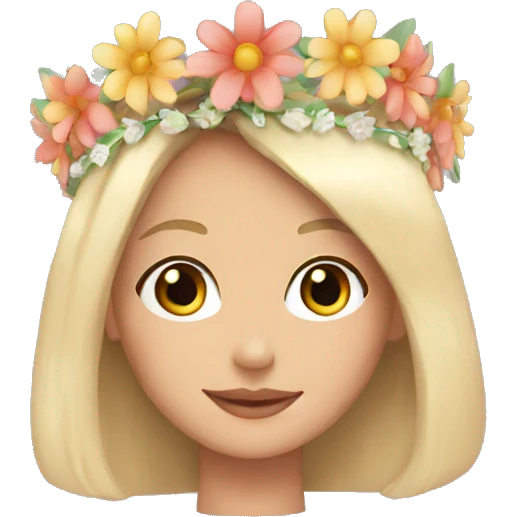 flower tiara on a girl emoji