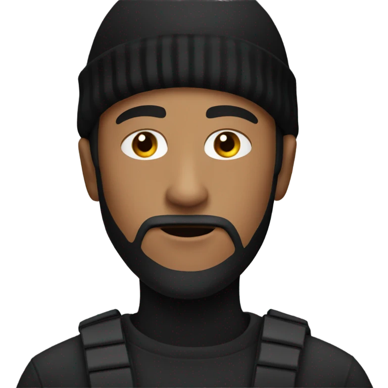 A robber wearing a black beanie emoji