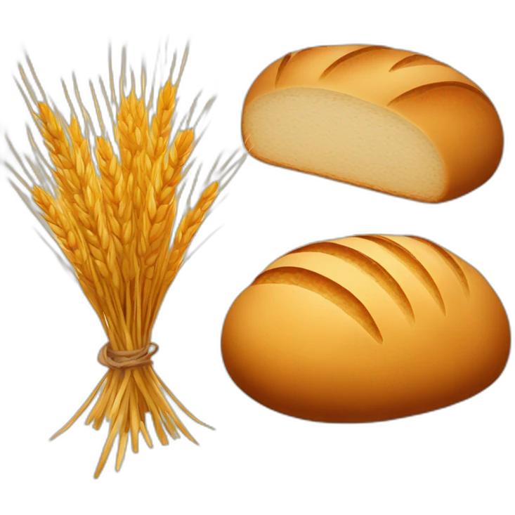 Bread, wheat and candle on a table emoji