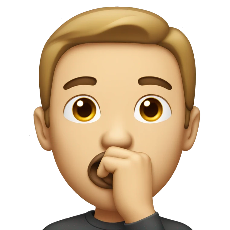guy telling you to be quiet with finger in front of his mouth emoji