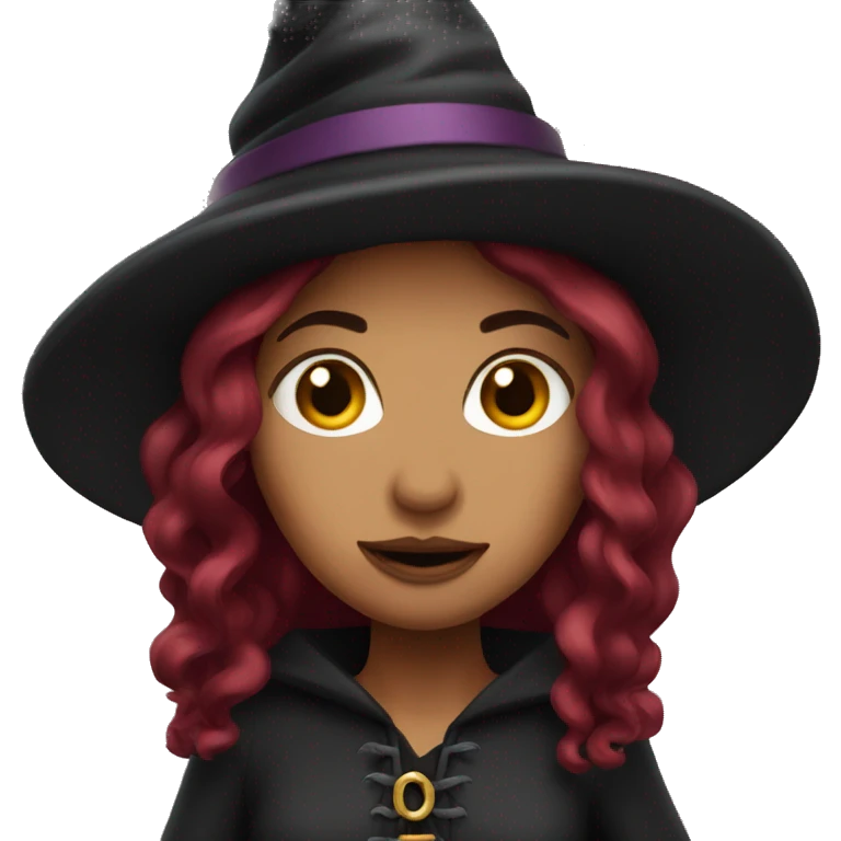 Burgundy hair witch  emoji