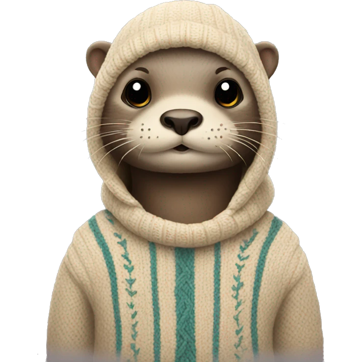 Otter with sweater of emoji