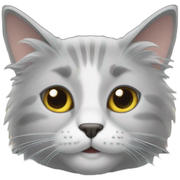 cat with long gray furr  rides in the car emoji