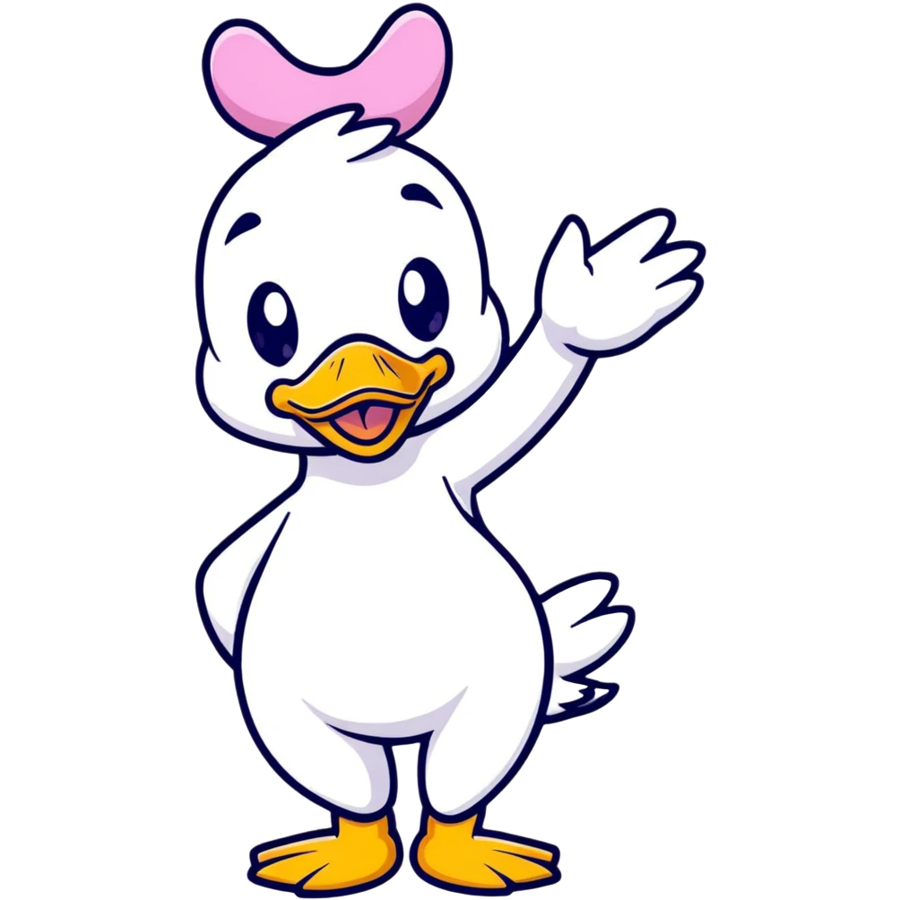 Daisy Duck from Disney waving emoji