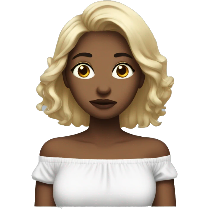 girl confused with a off shoulder shirt emoji