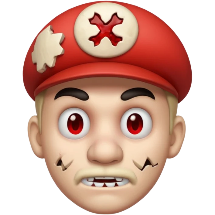 Mario broken skull bloody emoji