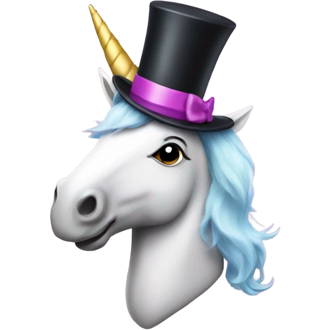 Unicorn in a top hat emoji