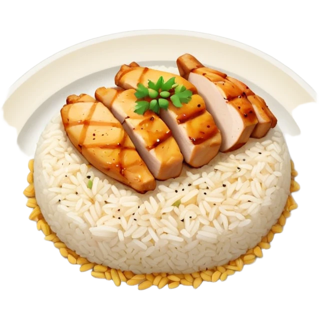 Rice and chicken breast  emoji