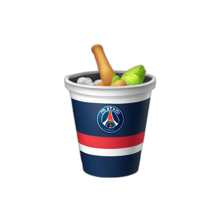 Le psg dans une poubelle emoji