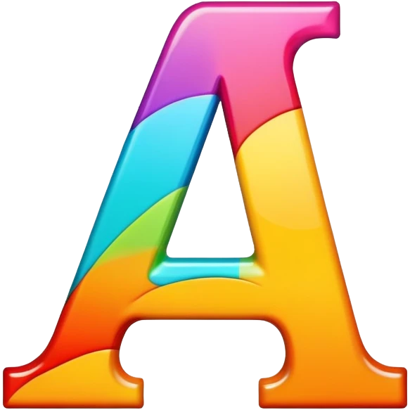 bold letter A in bright colors emoji