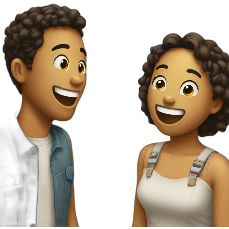 Two bestfriends laughing together  emoji