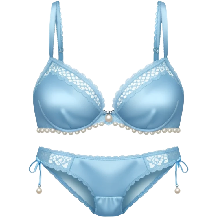 baby blue lace and pearls vintage lingerie emoji