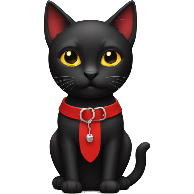 Black cat with red spiked collar emoji