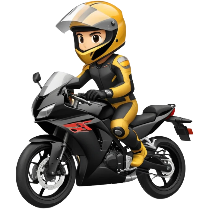 Motorcyclist on a black cbr650r emoji