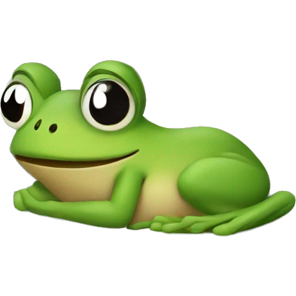 A frog laying in a bed emoji