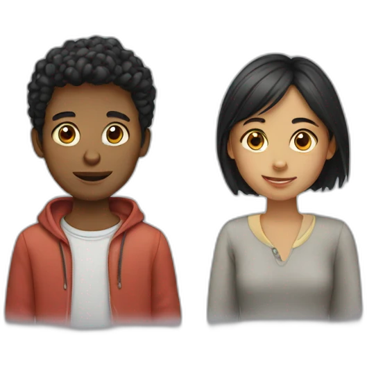 Boy with girl emoji
