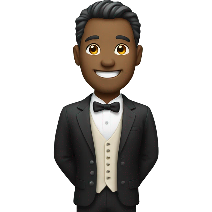 smiling man in formal attire emoji