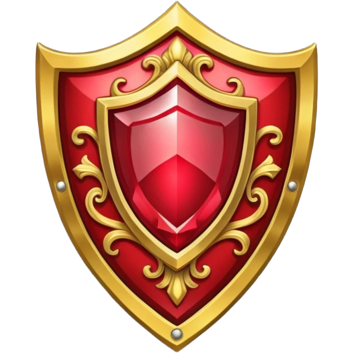 golden shield with ruby emoji