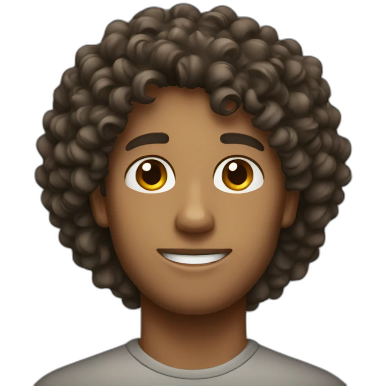 A curly hair guy emoji