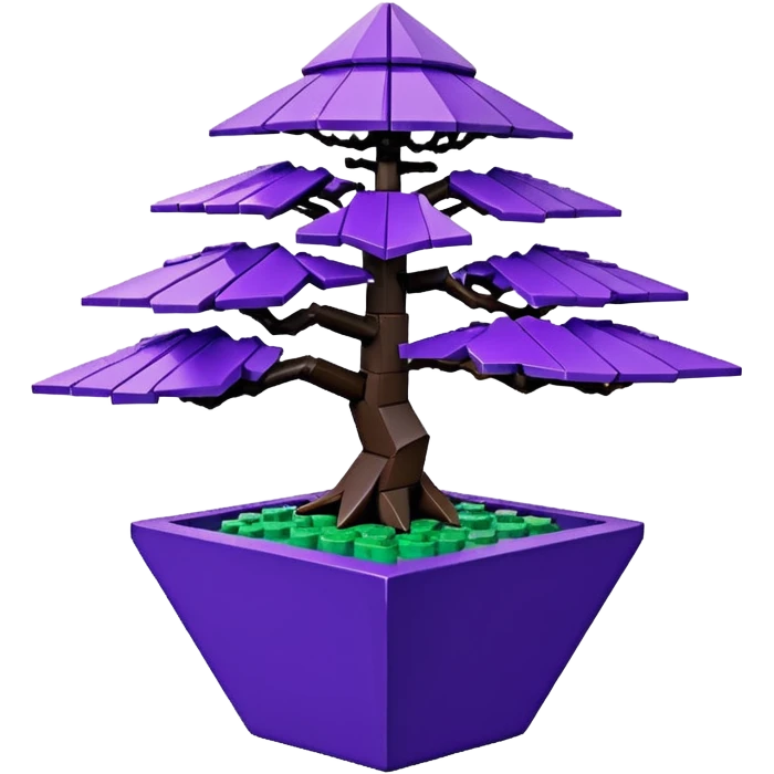  small short black indigo bonsai pot plant purple shinku maple Lego with triangular angular faceted asymmetrical originally shaped body  emoji