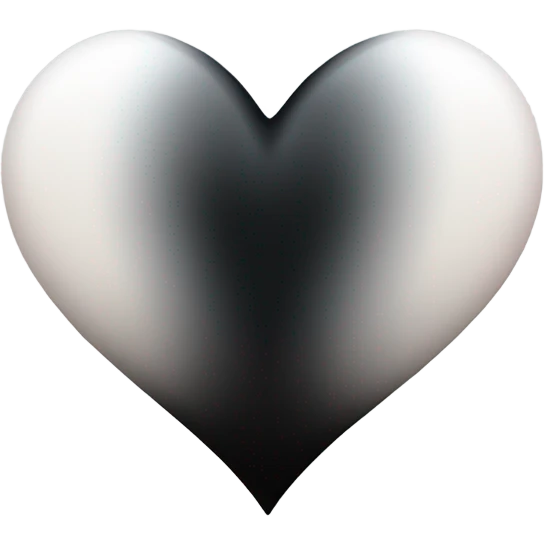 white and black ombre heart emoji