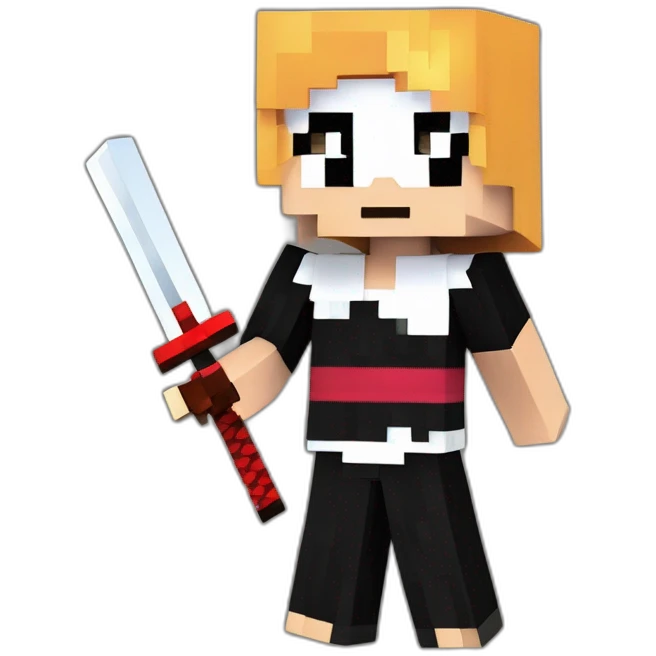 Kurosaki Ichigo estilo minecraft dando pulgar arriba emoji