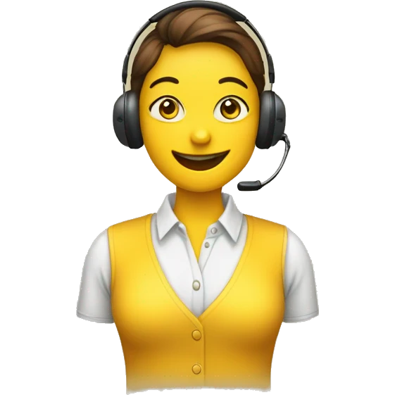 Você é um atendente de telemarketing crie uma emoji com uma blusa amarela e um fone emoji