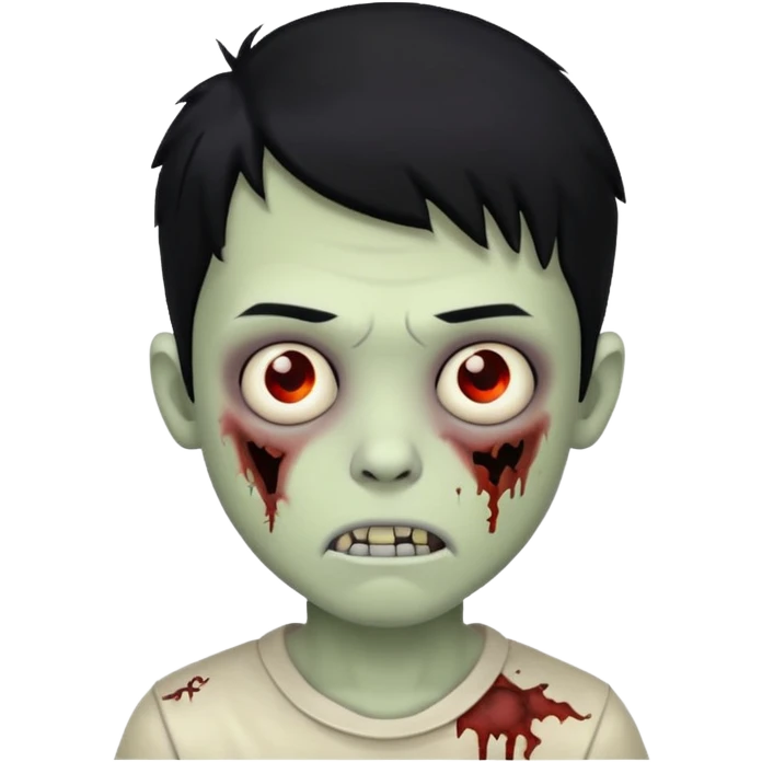 boy zombie with black hair emoji