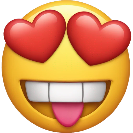 Emoji Face with a heart emoji instead of mouth emoji