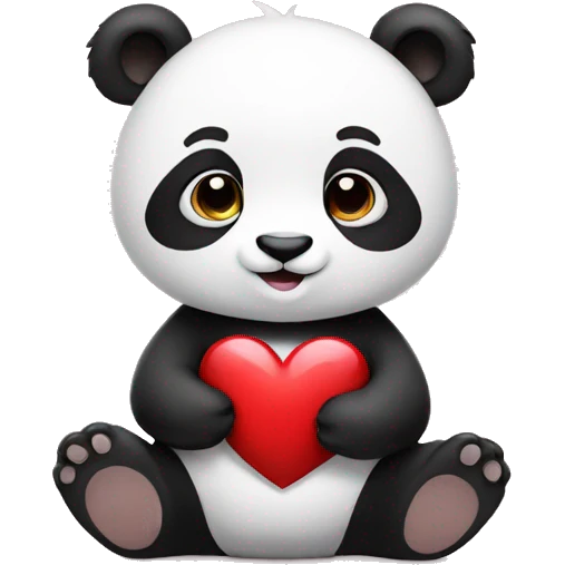 Panda with a heart emoji