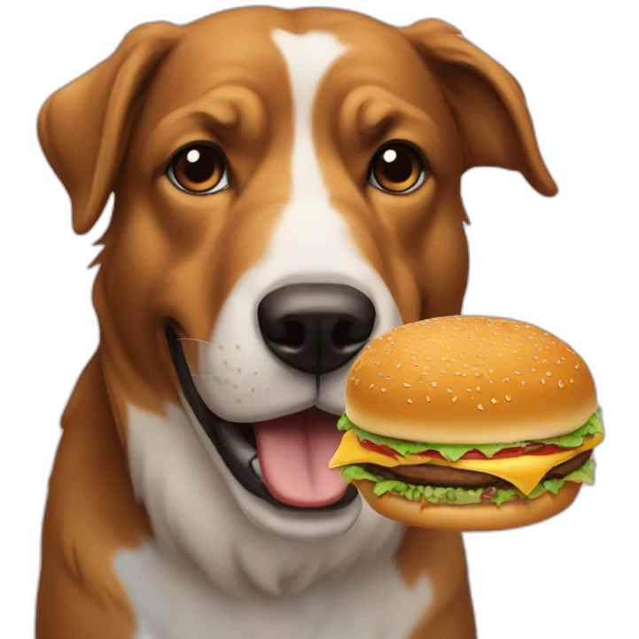 Dog eat the burger emoji