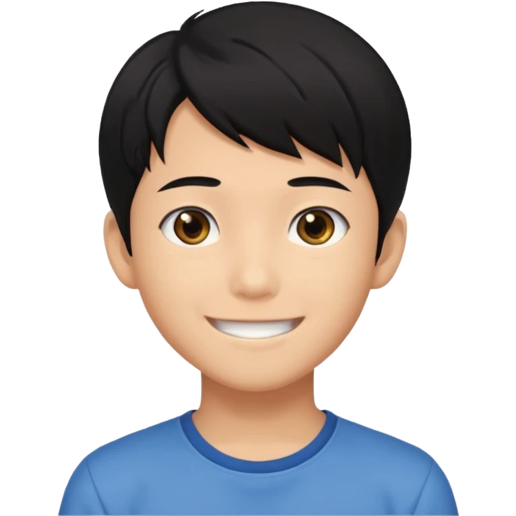 Anime style asian boy head emoji