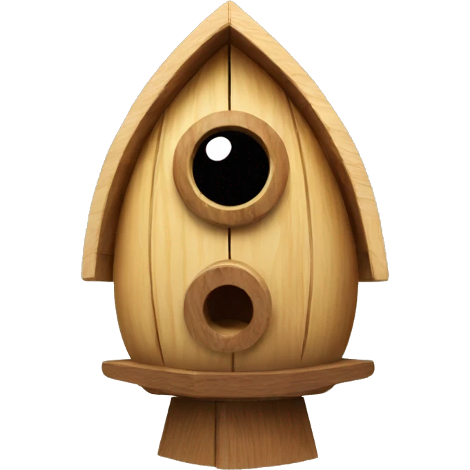 Wooden spaceship birdhouse emoji