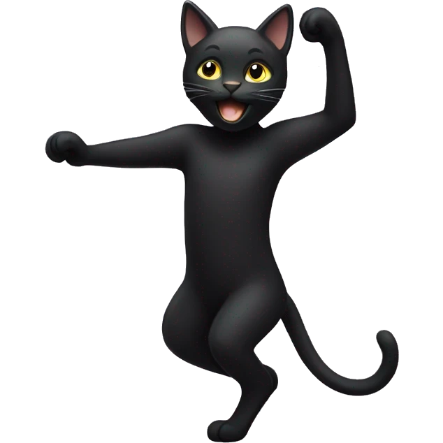 Black cat dancing emoji