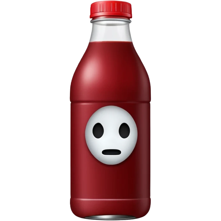 sobolo emoji (Ghanaian frink) in a plastic bottle and make the juice dark red  no face write sobolo on it emoji