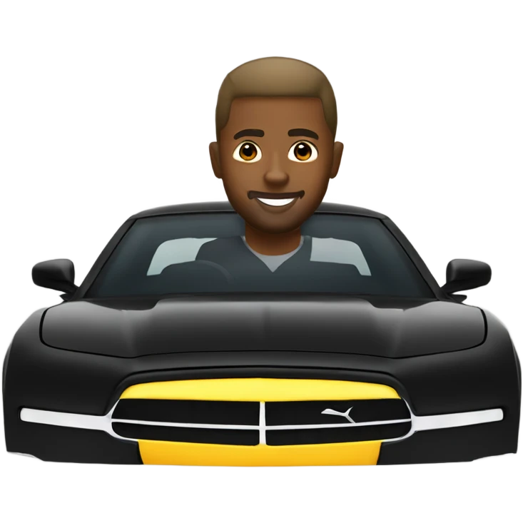 Black man in Dodge Charger emoji