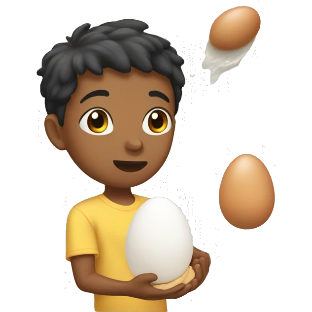 Black asian ginger making egg emoji
