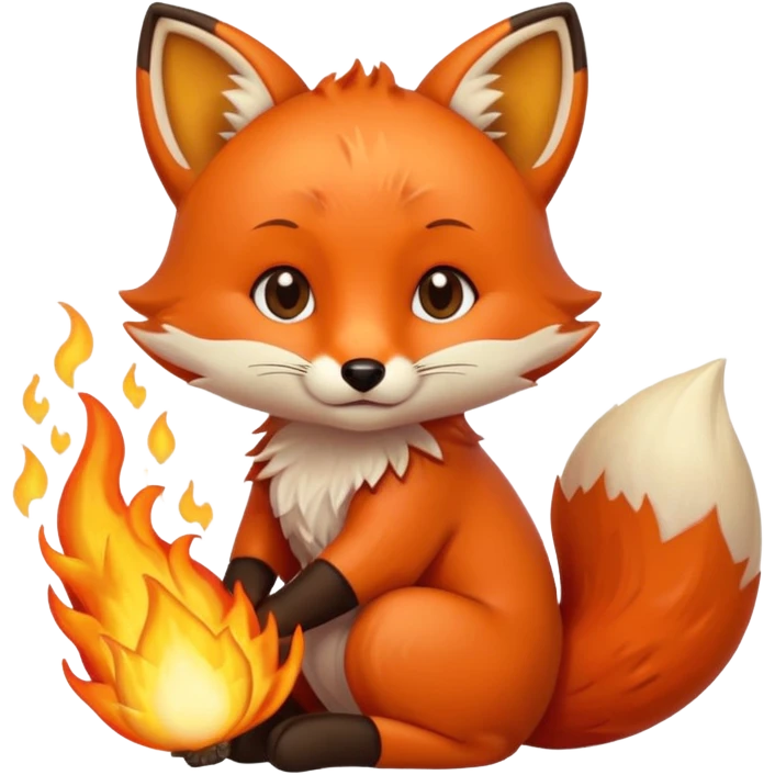 Baby fox holding a burning sun ☀️🦊 emoji