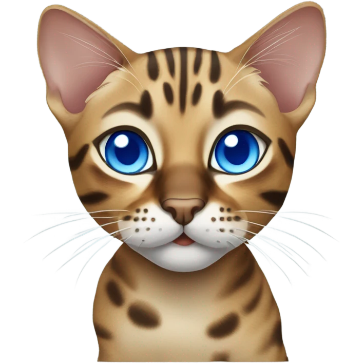 Bengal cat with blue eyes emoji