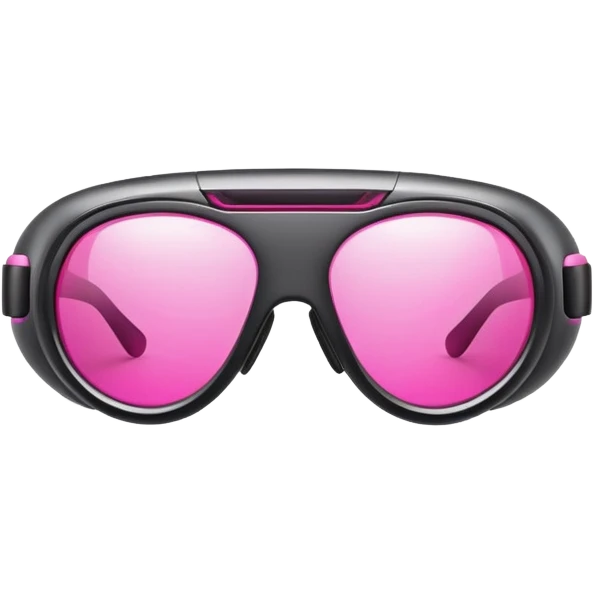 futuristic safety glasses with bright pink lenses, minimalist design emoji
