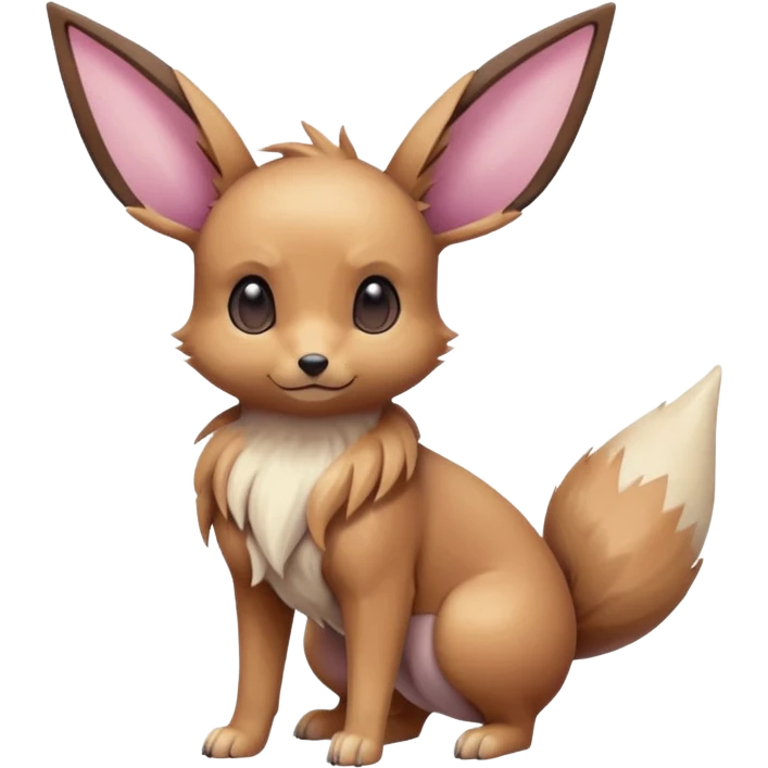 Kawaii Shiny Colorful Pastel Slender Elegant Sleek Thin Beautiful Gorgeous Pretty Mature Realistic Eevee-Fakémon-Pokémon-creature Full Body emoji