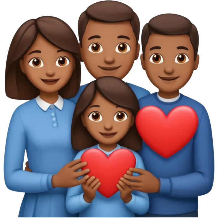 Black family with heart emoji