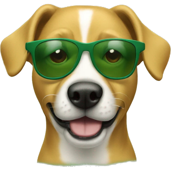 wearing sunglass green dog emoji