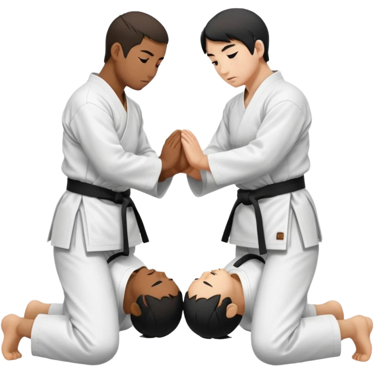Aikido practitioners bowing emoji