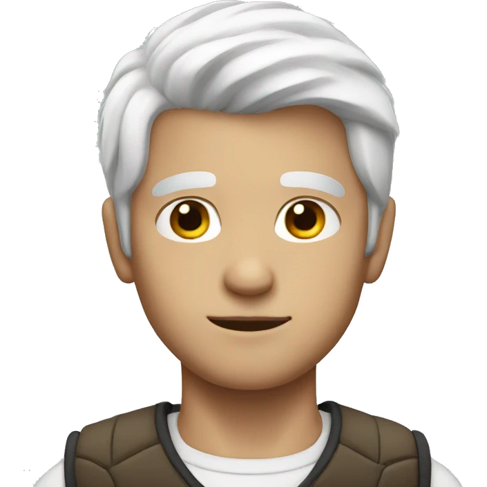 white haired boy in vest emoji